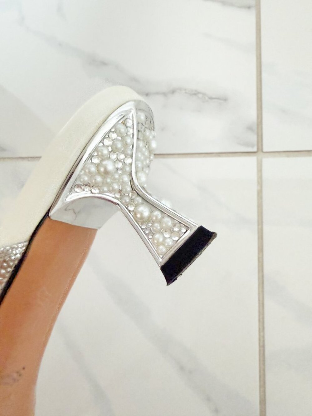 A.b. poetique London Wedding Pearl Slide Pointed Toe Shoe Embellished 8 - Picture 13 of 16